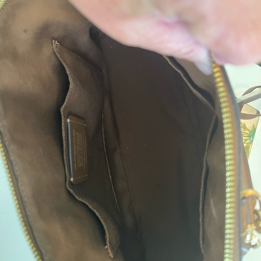 Coach Brown Signature Dome Satchel Handbag - Picture 12 of 15